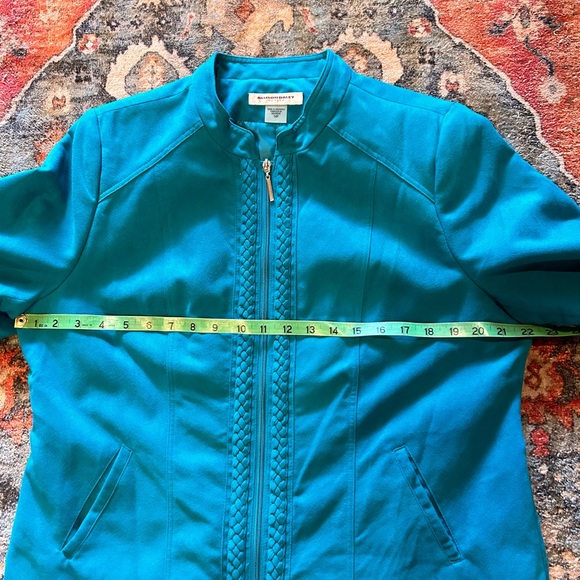 ALLISON DALEY PETITE JACKET LOOKS LIKE SUEDE 14 P PETITE TURQUOISE - Picture 4 of 6